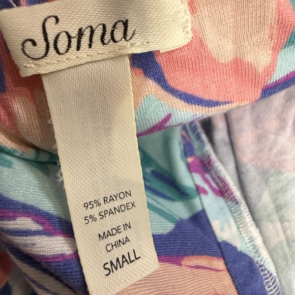 Soma Cross-Back Floral Maxi Dress, Size Small Tropical, Soft, Dressy - Picture 3 of 7